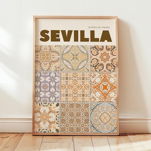 Seville Kunstdruck Fliesenbild: Beige Spanische Azulejos Fotografie