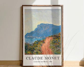 Claude Monet La Corniche near Monaco, 1884, Artist Prints, Classic Posters, Famous paintings, Monets, wall art, vintage prints, home decor