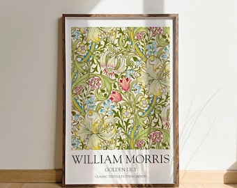 William Morris Golden Lily Print, William Morris Wall Art, Vintage Poster, Floral Prints, Morris Designs