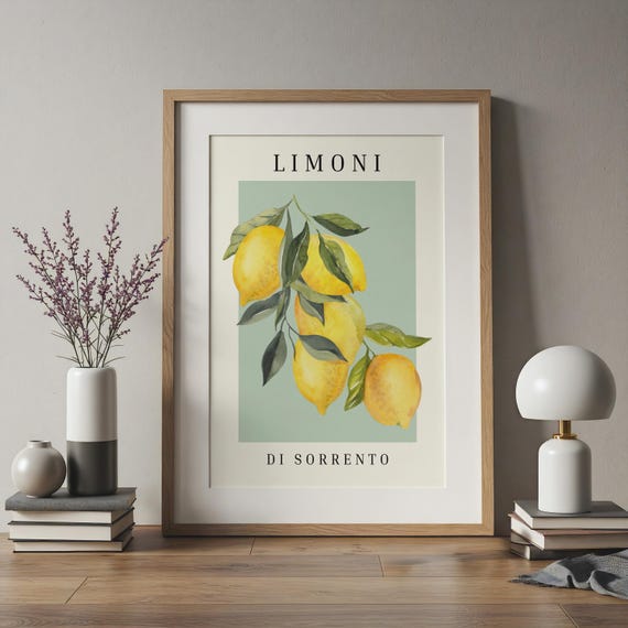 Sorrento Lemon Print: Italian Citrus Wall Art, Limoni Di Sorrento