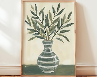 Olive Branch Print: Botanical Green floral Wall Art