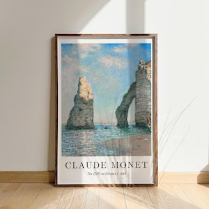 Claude Monet Print The Cliffs at Étretat 1885, Classic Vintage Art Poster, Monet Painting Wall Decor, Artist Prints for Home