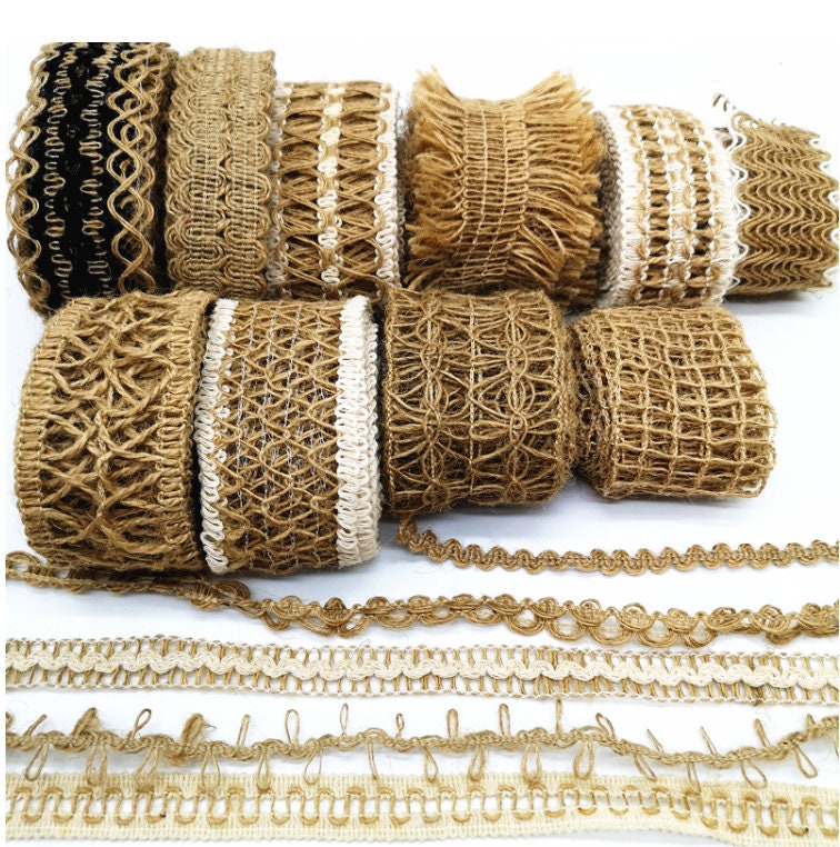 FREE SHIPPING - 10 Yards - 1.5 Wired Natural Open Weave Decorative Netting  Ribbon - Everyday Ribbon