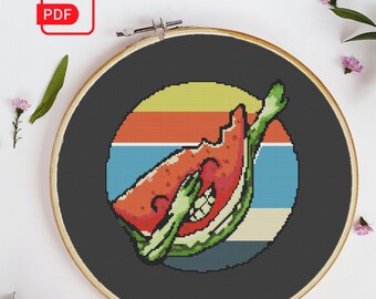 Cheerful watermelon summer cross-stitch PDF