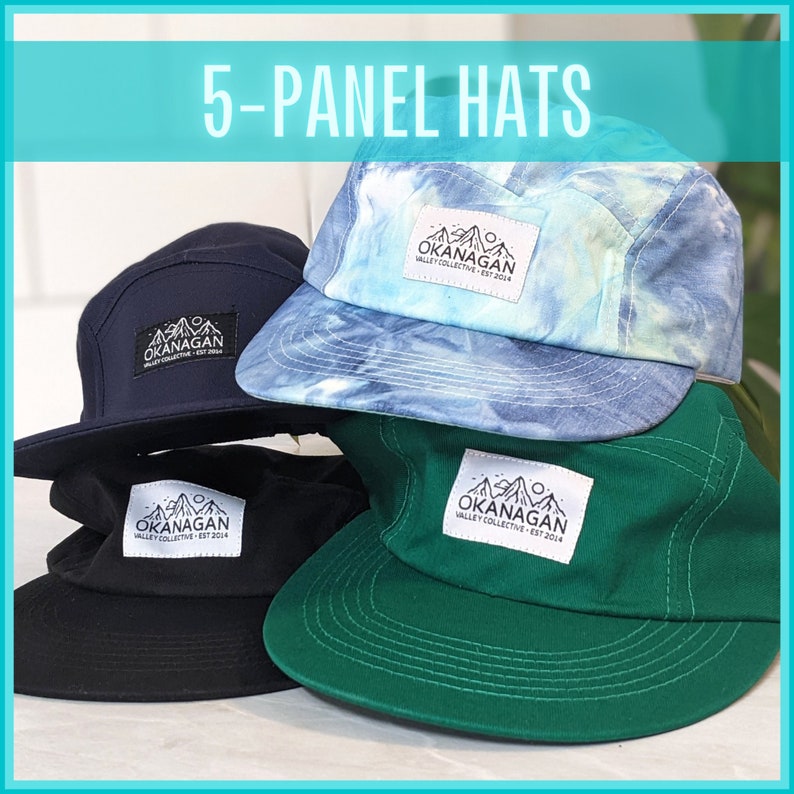 5 Panel Caps Okanagan Valley Collective Brand Durable Outdoor Apparel, Hipster Hats, Climbing Hats, Ball-caps, Baseball Caps, Sport Hats image 2