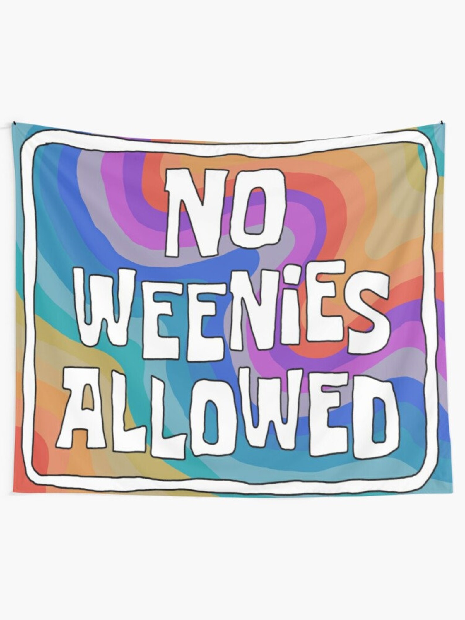 No Weenies Allowed Tapestry, Spongebob Tapestry, Spongebob Trippy