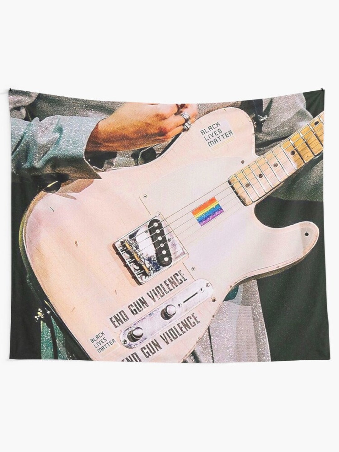 Harry styles guitar tapestry hotsell
