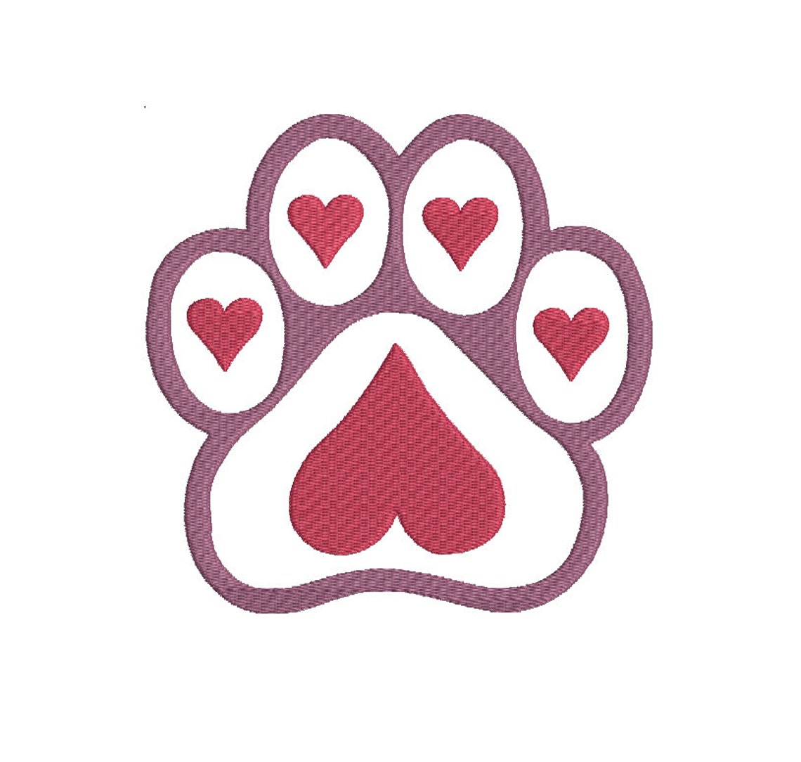Animal Paw Machine Embroidery Design 5 Sizes Etsy
