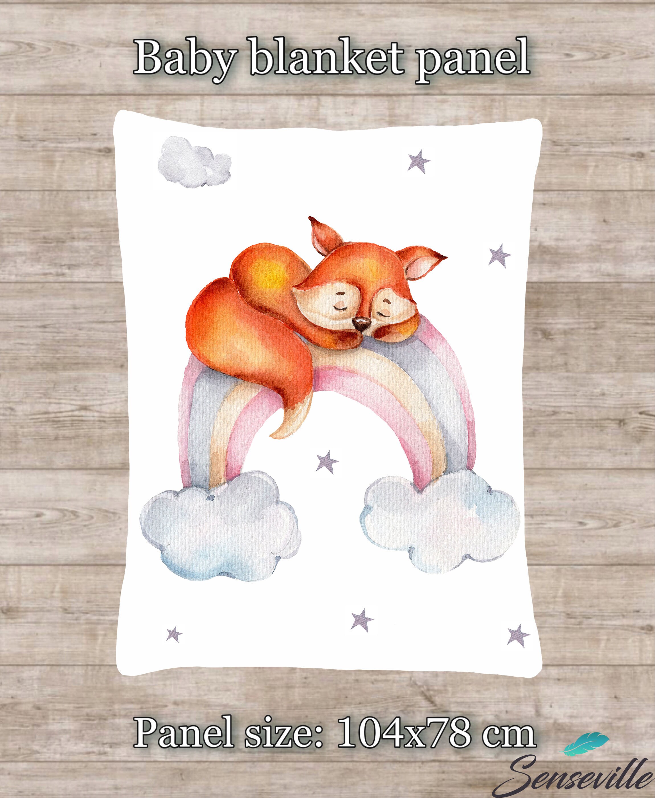 Little Fox Print Blanket Panels For Quilting Baby Girl Etsy