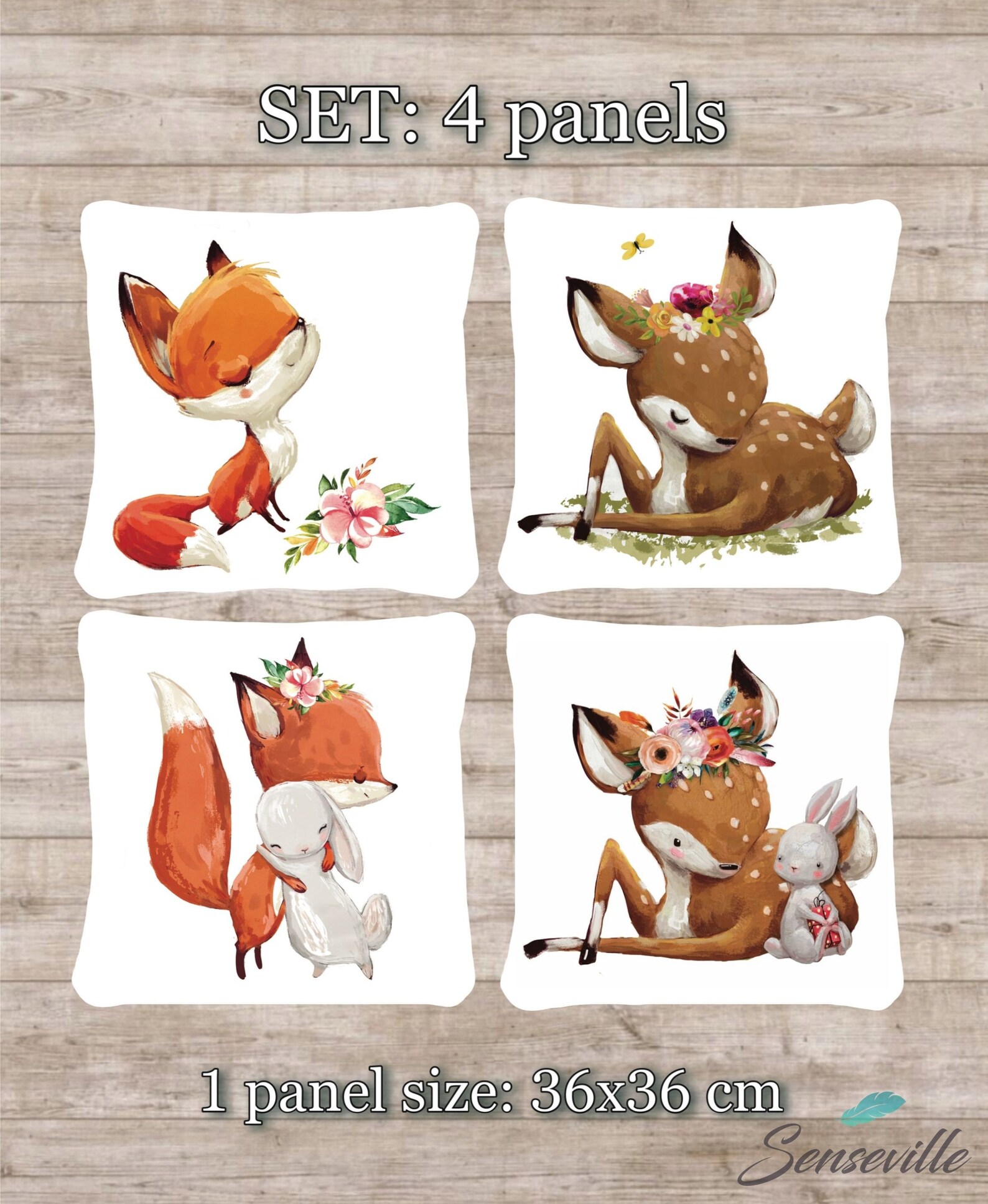 Fox Print Fabric Panels For Quilting Baby Blanket Panel Etsy
