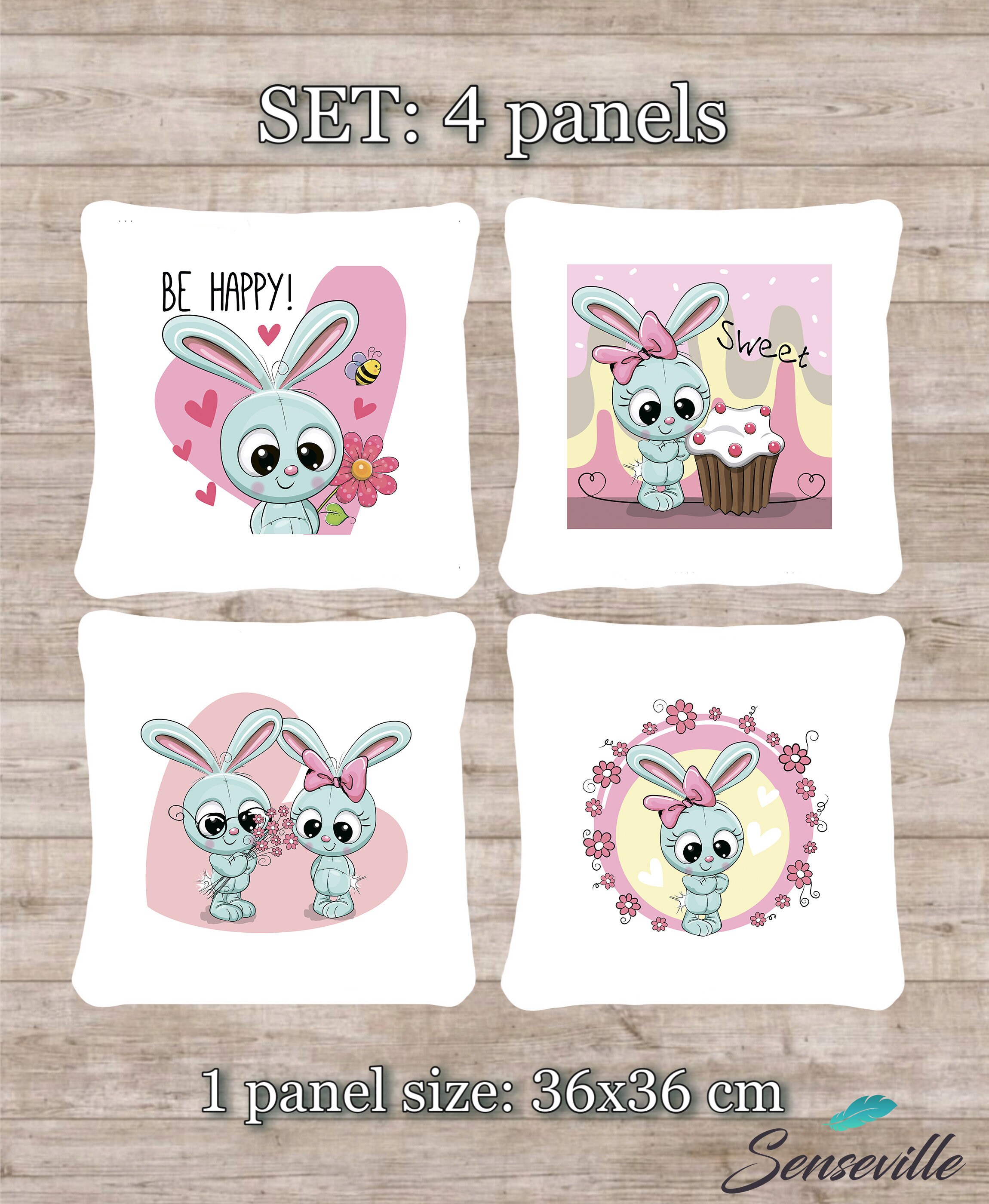Glückliche Hase Druck Stoff Panels für Quilten Baby Decke ...