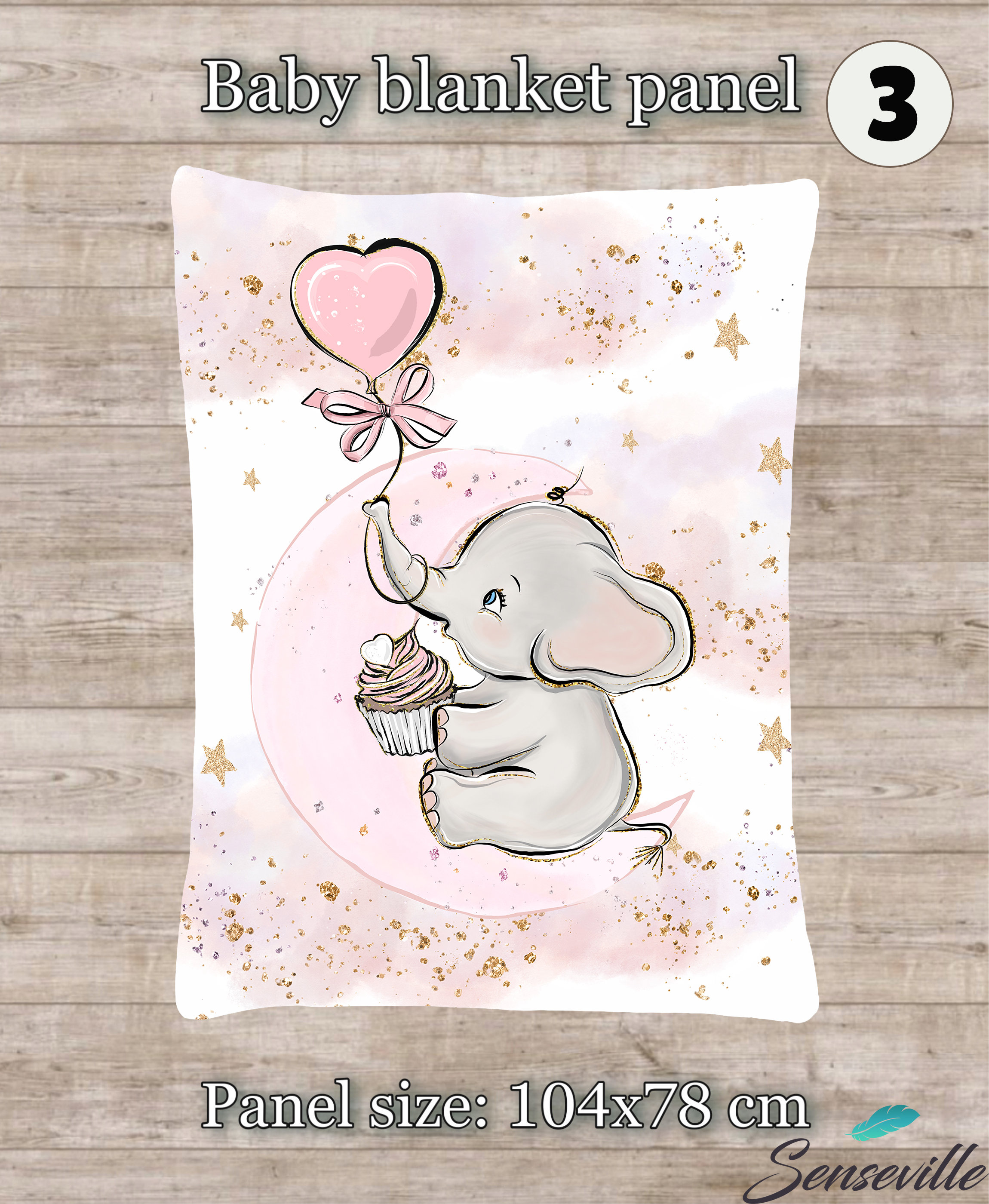 Elephant Print Blanket Fabric Panels Gift For Baby girl Etsy
