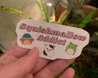 ¡Pegatina de Squishmallow! Pegatina de papel o vinilo// kawaii// adicto a squishmallow // pegatina // papelería // coleccionables