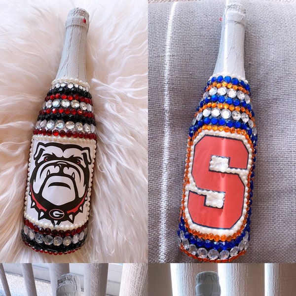 Custom College "Champagne" Bling Popper Bottles