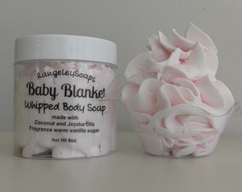 Baby Blanket Whipped Soap | Warm Vanilla Sugar Whipped Soap | Cream Soap | Whipped Shaving Cream | Whipped Bath Butter | Fluffy Whipped Soap