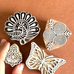 Butterfly Indian Textile Stamp Butterfly Block Printing Stamp, Wooden Block Stamp, Hand Carved Butterfly Stamp, stamp textile printing stamp