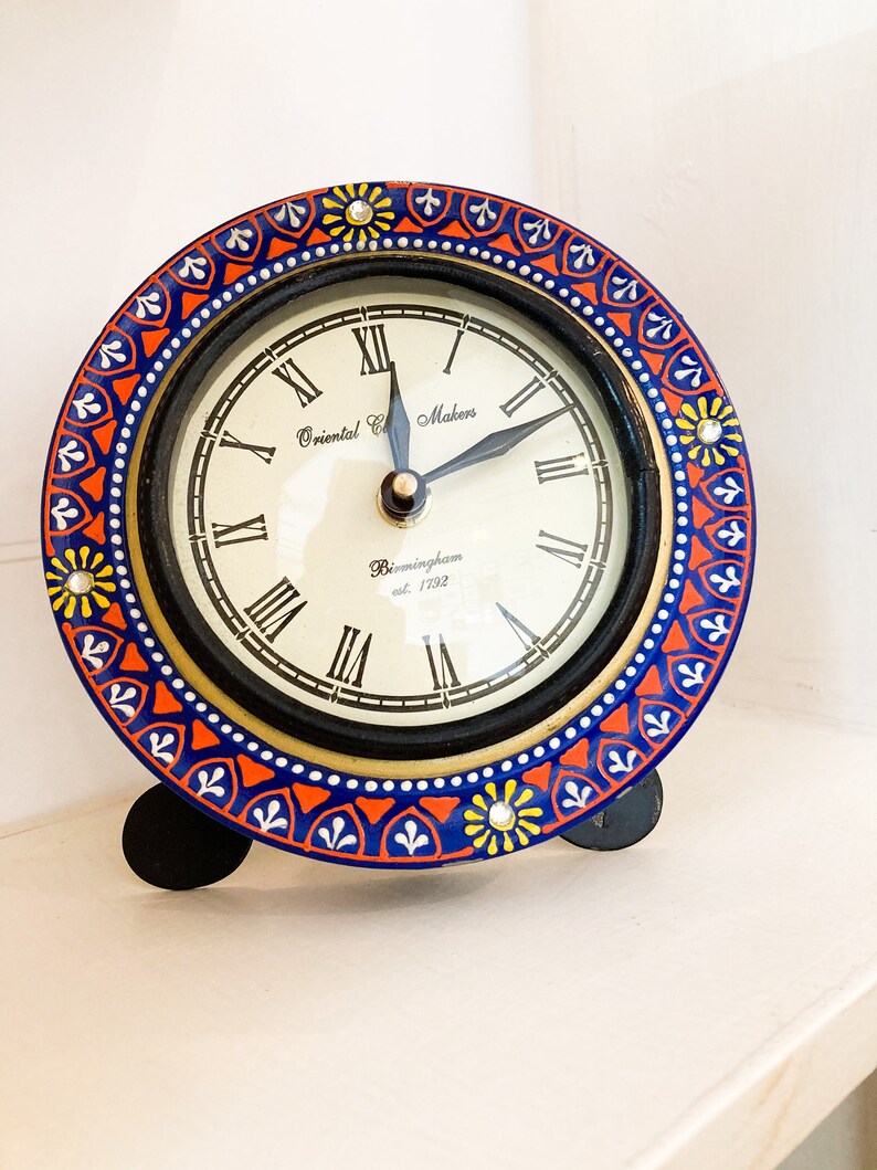 6 Inch Wall Clock Round Clock Hand Painted Wall Clock Round Etsy