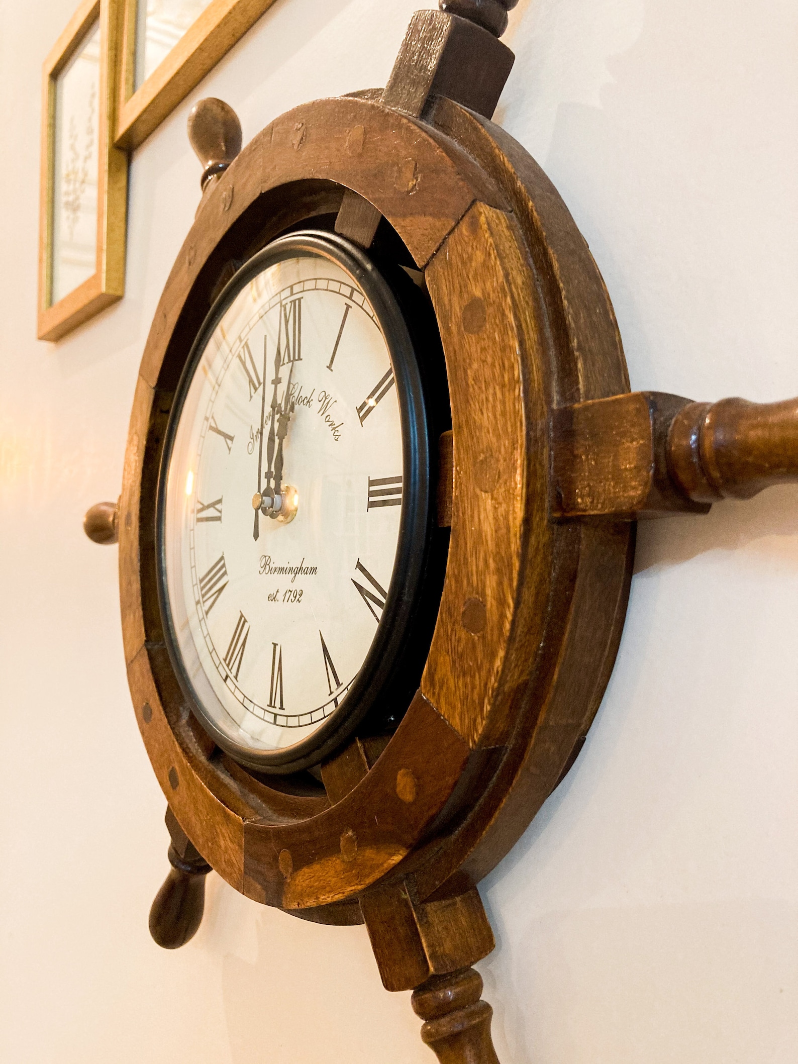 15 Wooden Ship Wheel Wall Clock Antique Nautical Home Etsy