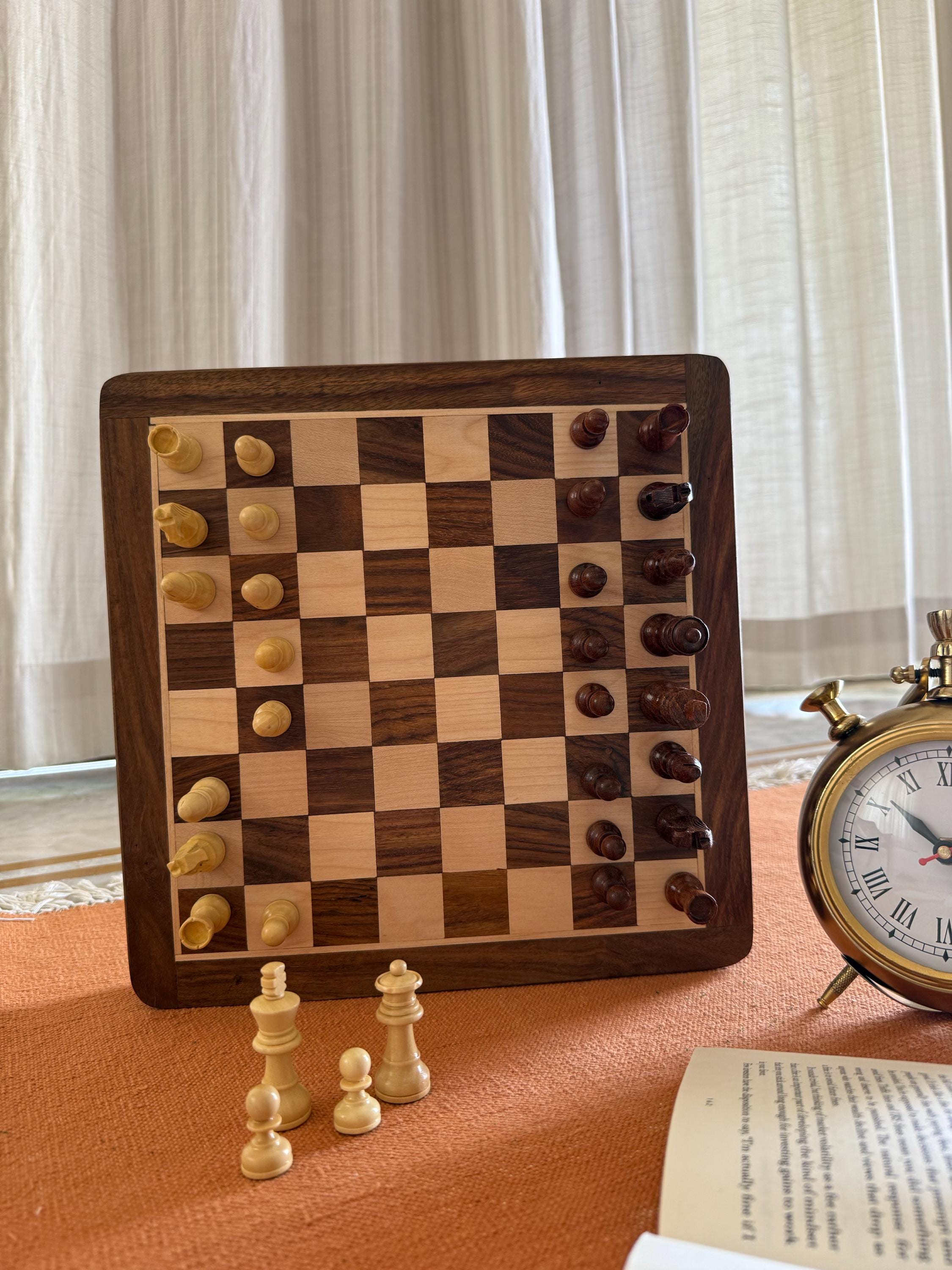 Minimagnetic Wooden Chess Set 5inch-handmade Rosewood Travel Chess ...