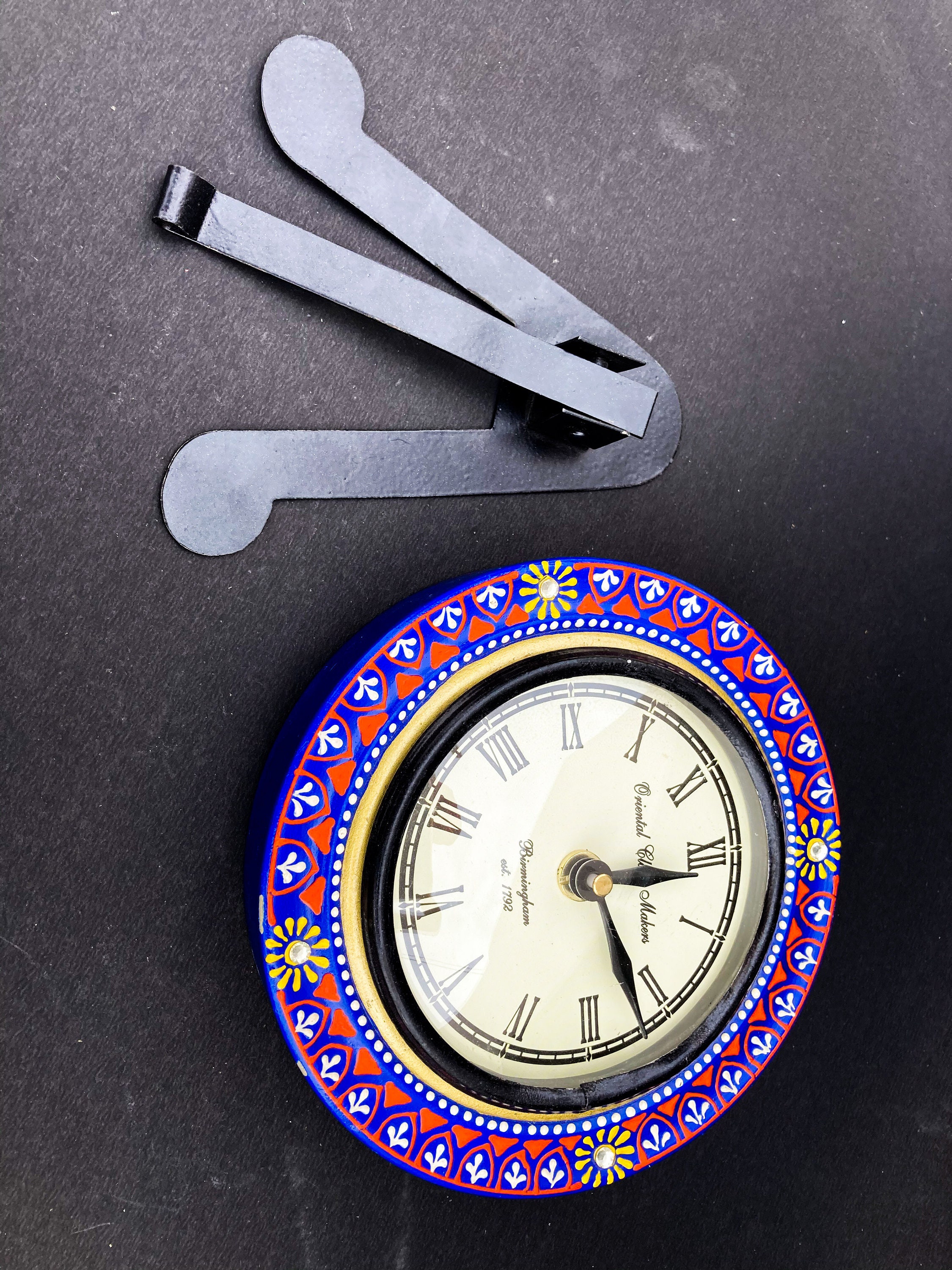 6 Inch Wall Clock Round Clock Hand Painted Wall Clock Round Etsy