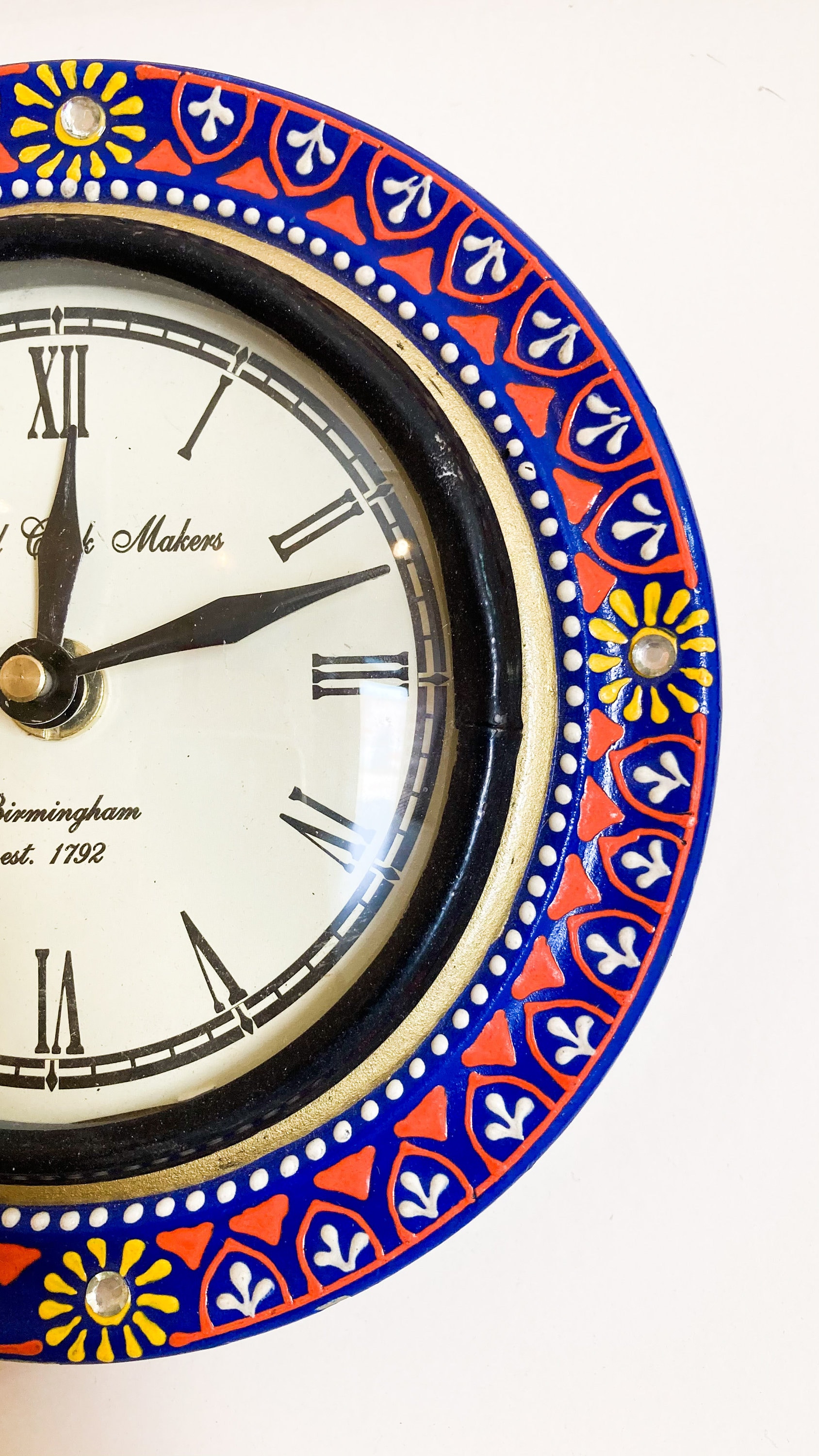 6 Inch Wall Clock Round Clock Hand Painted Wall Clock Round Etsy