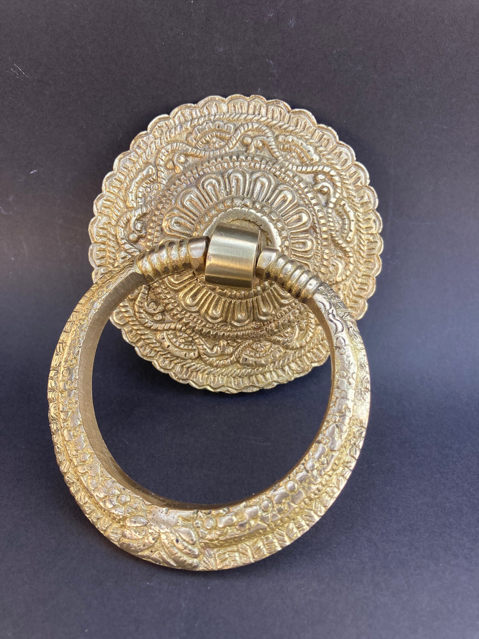 5.5 Inch Brass Door Knocker Gold finish glass door bell hand Etsy