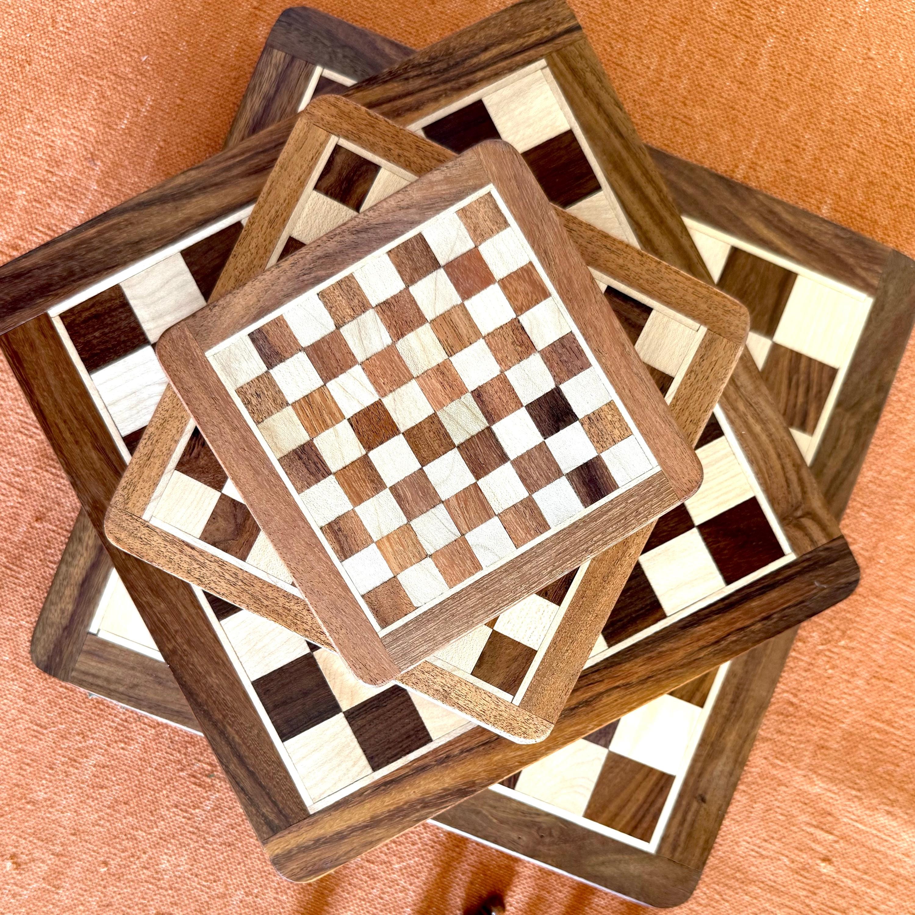 Minimagnetic Wooden Chess Set 5inch-handmade Rosewood Travel Chess ...