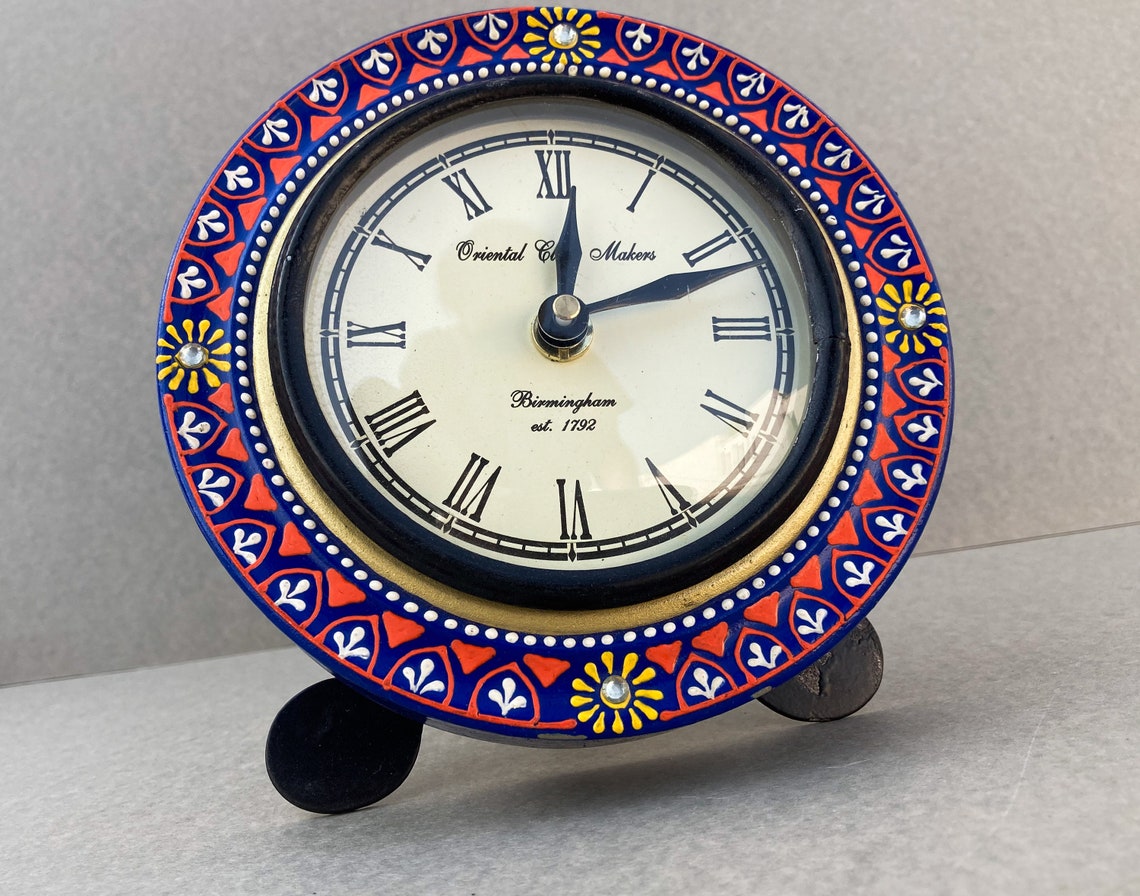 6 Inch Wall Clock Round Clock Hand Painted Wall Clock Round Etsy