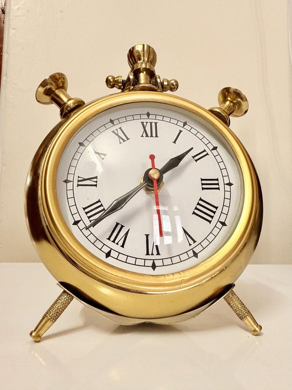 Vintage Orologio Stile Antico Orologio Da Tavolo Vintage In Ottone