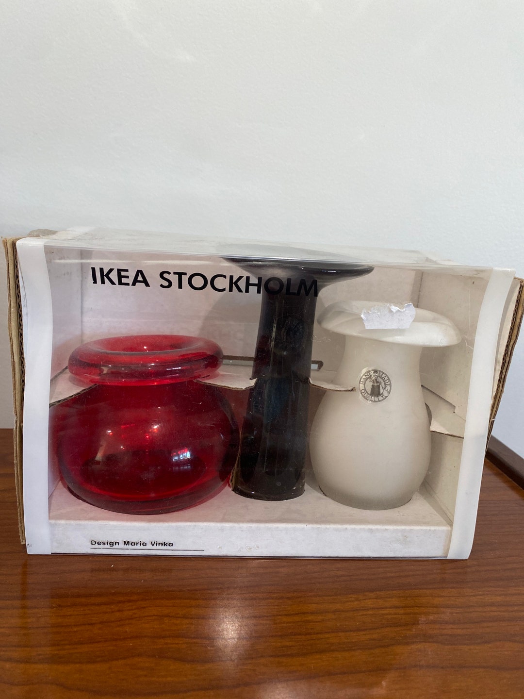 廃盤◆希少 1999 IKEA ストックホルム スモーキーガラスボウル Ikea Stockholm Maria Vinka Glass Vase Trio 1999 - Etsy