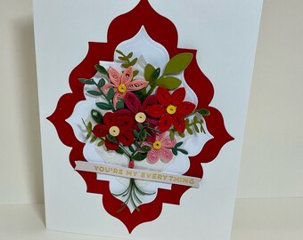 Quilled Flower Bouquet  Greeting Card