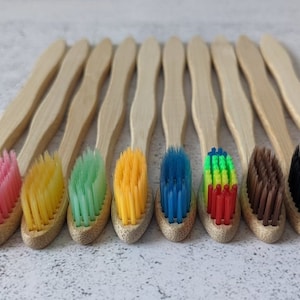 Brosse à dents écologique bamboo personnalisée biodégradable, écologique recyclable, brosse à dents pour adultes Soft Bristles