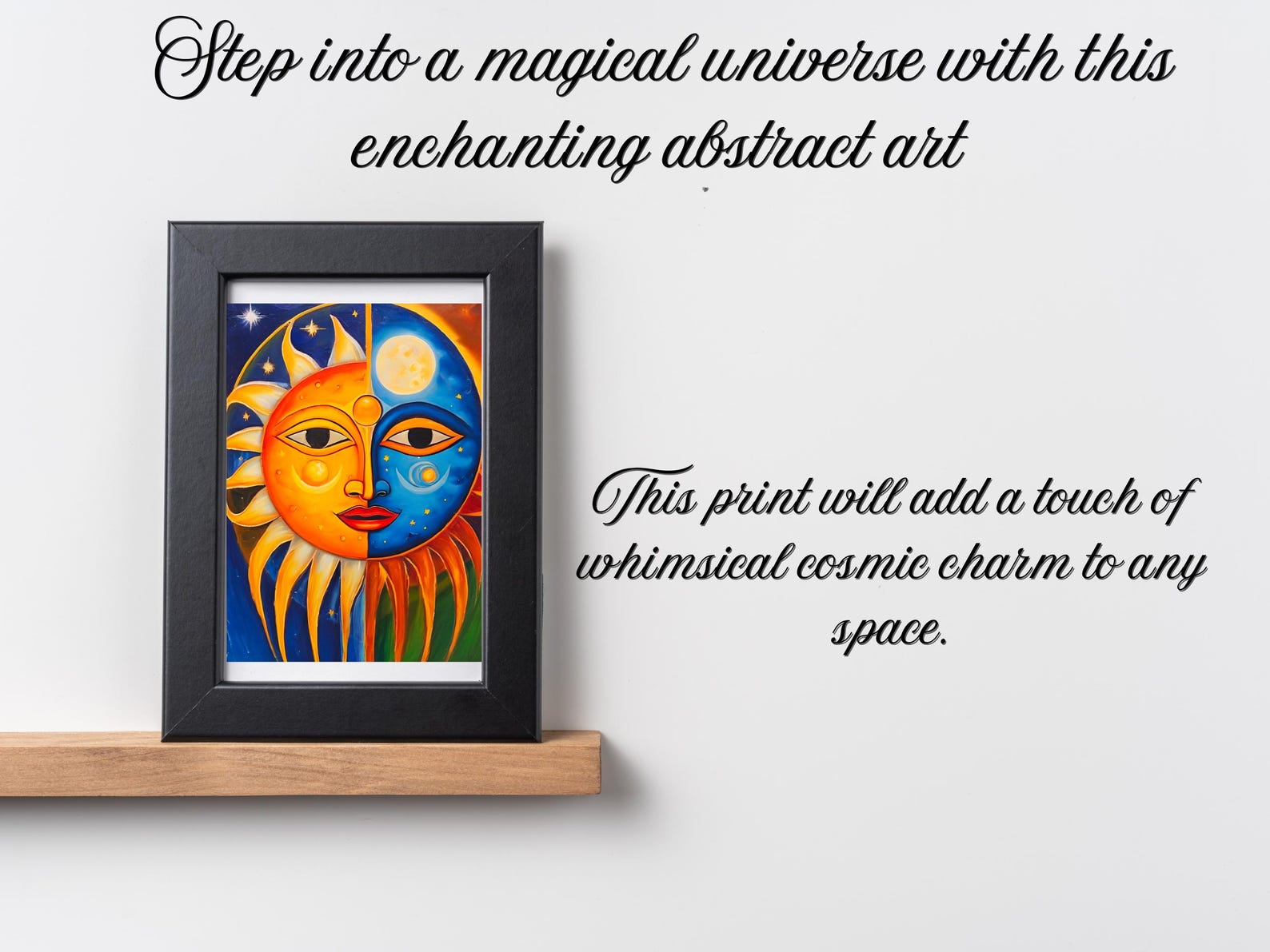 Celestial Moon Art | Moon and Stars Print | Night Sky Decor | Whimsical ...