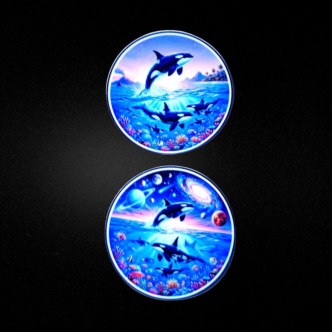 90s Orca Sticker Set | Celestial Galaxy, Tropical Sunset Marine ...