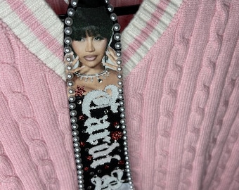 Custom Cardi B Inspired Pearl Tie