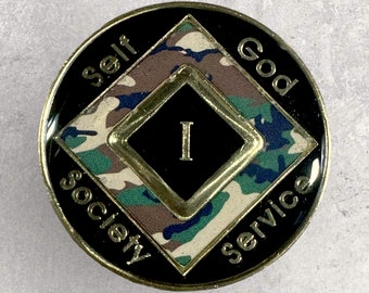 Camo print Narcotics Anonymous Medallion