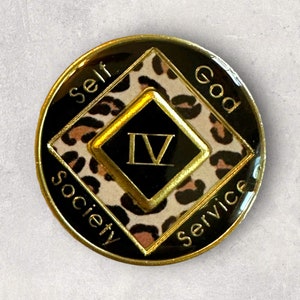 Cheetah print Narcotics Anonymous Medallion