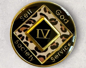 Cheetah print Narcotics Anonymous Medallion