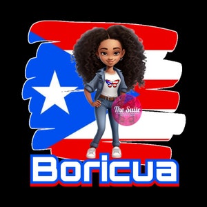 Png download girls Puerto Rican shirt design boricua Puerto Rico flag