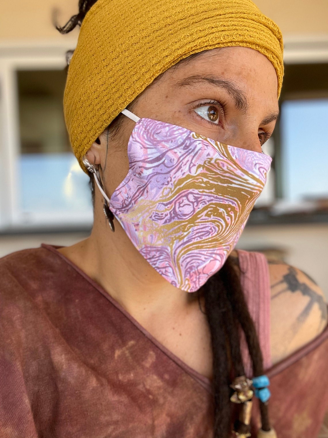 Marble Face Mask Aesthetic Face Mask Marble Mask Fabric Etsy