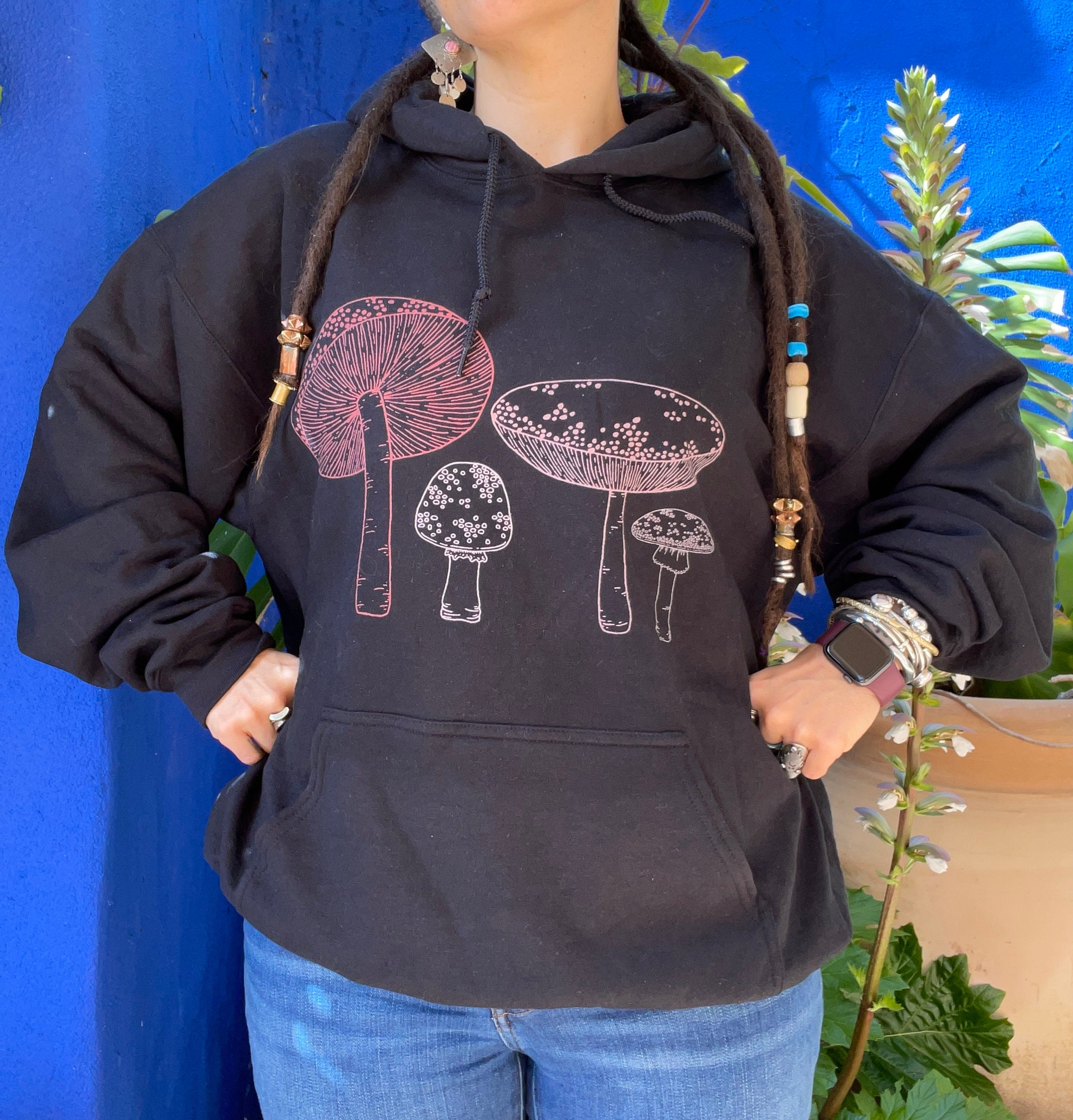 Mushroom Hoodie Shrooms Hoodie Cottagecore Sweater Mushroom Etsy