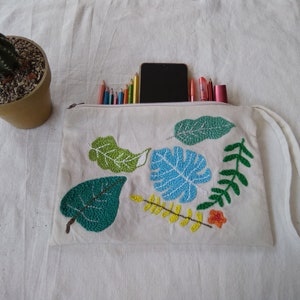 bolsa con cremallera, bolsa floral, bolsa de lona, bolsa de muñeca, aguja perforada, ENVÍO GRATIS