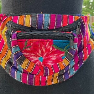 Beautiful Mexican Adjustable Fanny Pack with Embroidered Flowers