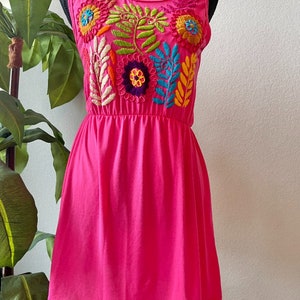 green emerald velvet dress Andrea Floral Mexican Embroidered Dress- Vestido Mexicano Bordado Floral
