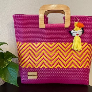 Handcrafted Handbag with Wooden Handles