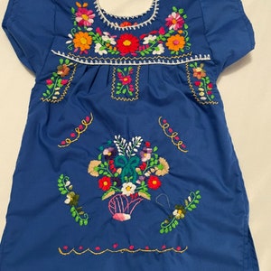 Girls Mexican Traditional Embroidered Dresses