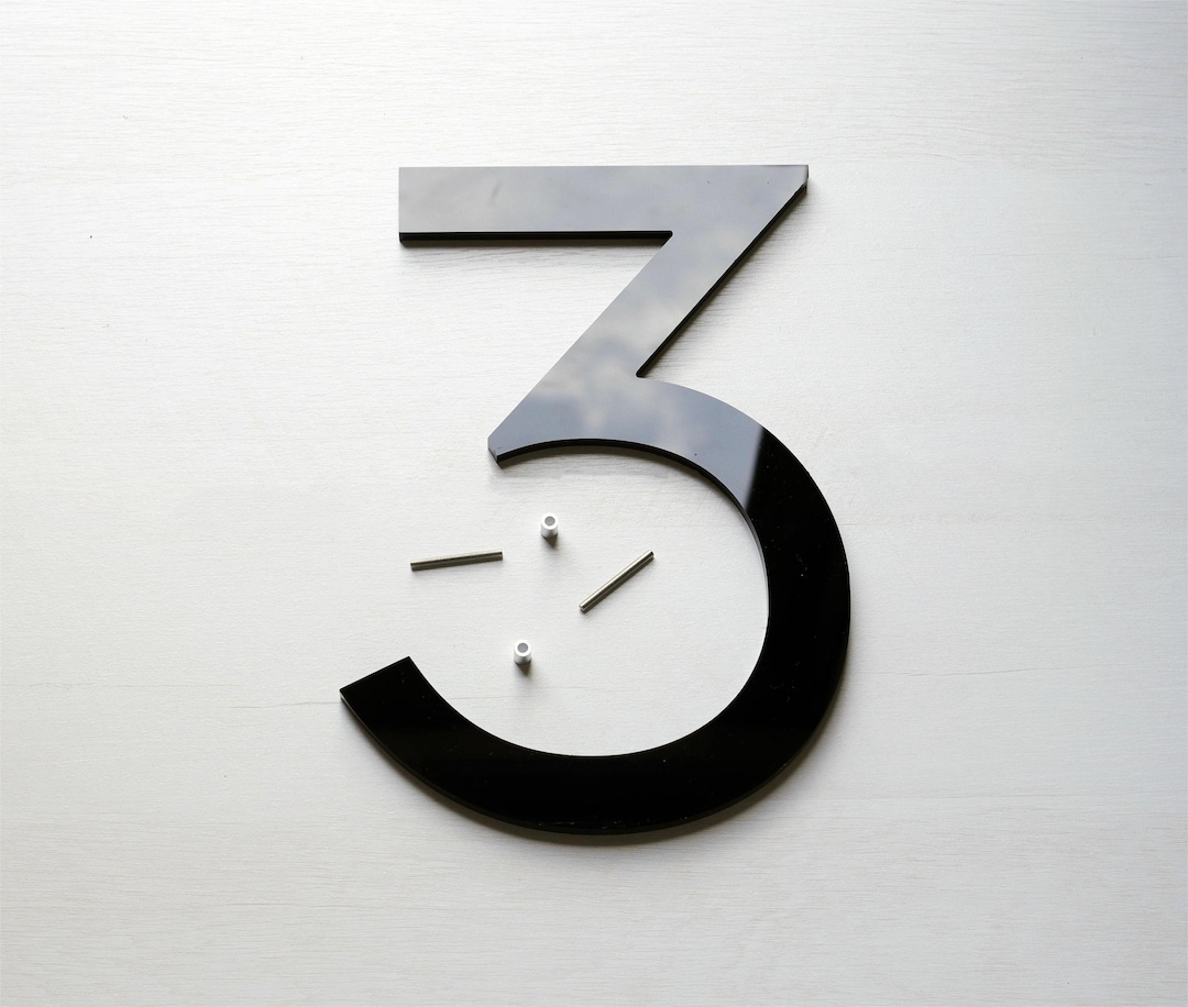 Number 3 In Box 3 Inch Mailbox Number, Acrylic Number, Plastic Number, Gift for New ...