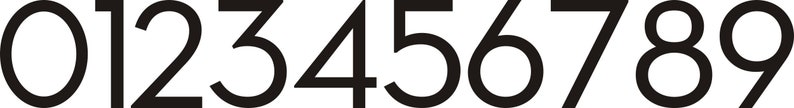 May include: Black and white image of the numbers 0 through 9.