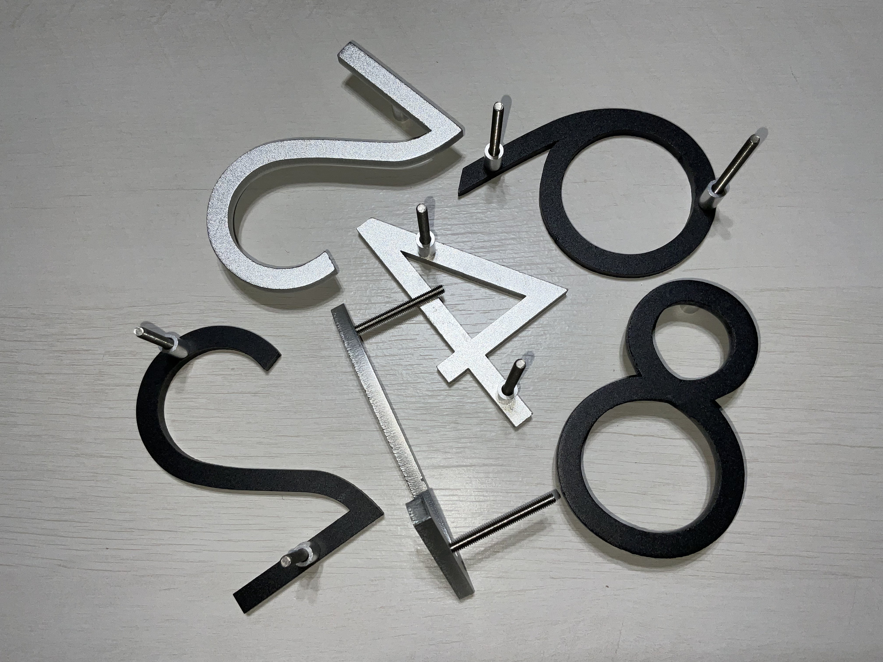 4 Inch Metal Numbers, Aluminum Numbers, Mailbox Numbers, Modern House ...