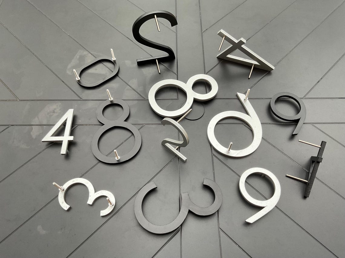 6 Inch Metal Numbers, Aluminum Numbers, Modern House Number, Garage ...